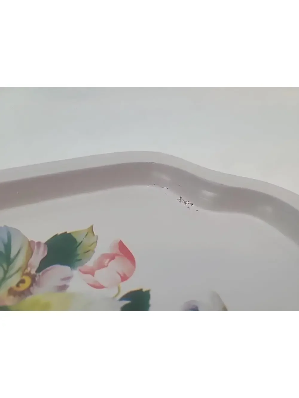 Floral Enamelware Vintage Mini Metal Tray Farmhouse Country Rustic Boho 7.5 Inch